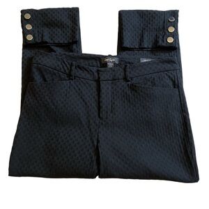 Lord & Taylor “Kelly Slim” black textured viscose blend pants